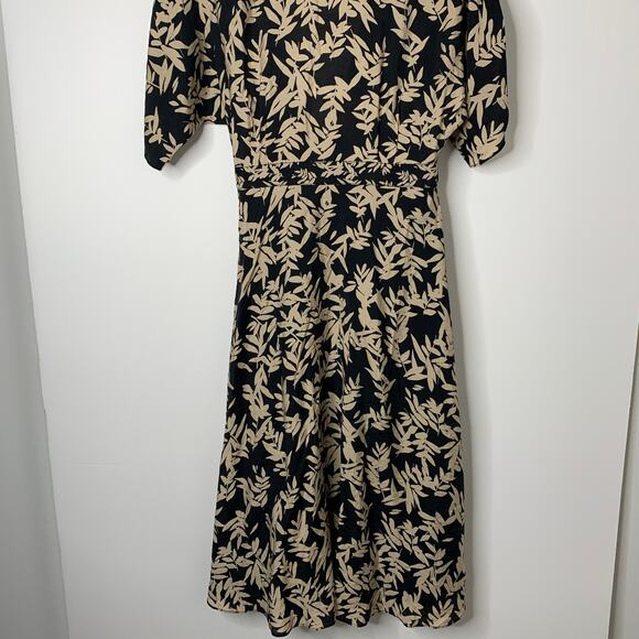 Ba&sh Tabby Wrap Dress Black & Beige Print Midi Length Womens Small - Picture 7 of 13